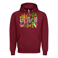 Burgundy Beach vibes Zipper Hoodie - NancyCooperArtShop