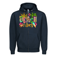 Navy Beach vibes Zipper Hoodie - NancyCooperArtShop