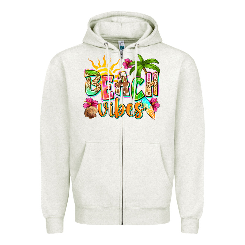 Beach Vibes Zipper Hoodie by NancyCooperArtShop | Teevron