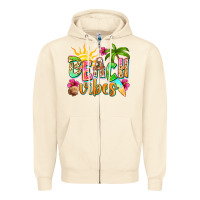 Sandshell Beach vibes Zipper Hoodie - NancyCooperArtShop