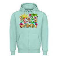 Seafoam Beach vibes Zipper Hoodie - NancyCooperArtShop