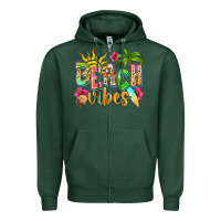 Sports Green Beach vibes Zipper Hoodie - NancyCooperArtShop