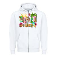 White Beach vibes Zipper Hoodie - NancyCooperArtShop