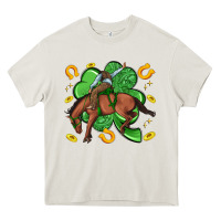 Cream cowboy with shamrock Heavy Core Tee - Artiststas