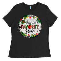 Black christmas  cookie and light santas favorite   son Ladies Tee - AdoDesignShop