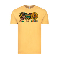 Vintage Mustard peace love sunshine Vintage Tee - JahusDesignShop