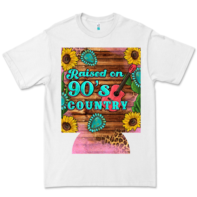 Raised 90's Country Guitar Cactus Sunflower's 12 Oz Can Cooler (regula Premium Tee by Artiststas | Teevron