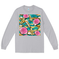 Moon Dust hair clasp and sea shells with leopard beach seamless pattern bbs Long Sleeve Tee - BundleAndBundleShop