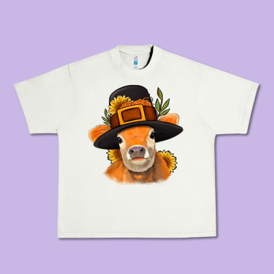 Thanksgiving Cow Urban Heavy Tee Designed By Nancycooperartshop