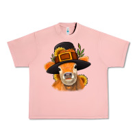 Salmon Thanksgiving Cow Urban Heavy Tee - NancyCooperArtShop