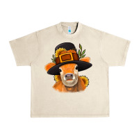 Sandshell Thanksgiving Cow Urban Heavy Tee - NancyCooperArtShop