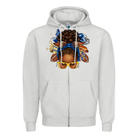 Dove Grey blue and gold american football afro messy bun Zipper Hoodie - texasbilliewilder