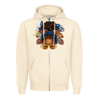 Sandshell blue and gold american football afro messy bun Zipper Hoodie - texasbilliewilder
