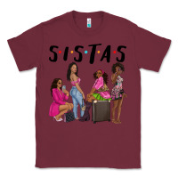 Burgundy sista sisters afro black women Classic Tee - NancyCooperArtShop