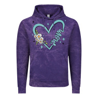 Cloud Purple mom with heart and flowers Vintage Hoodie - MaliasSmallBusiness
