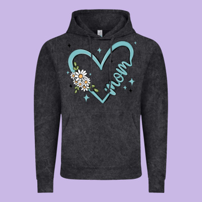 Mom With Heart And Flowers Vintage Hoodie Designed By Maliassmallbusiness
