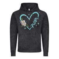 Vintage Black mom with heart and flowers Vintage Hoodie - MaliasSmallBusiness