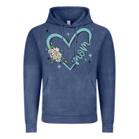 Vintage Denim mom with heart and flowers Vintage Hoodie - MaliasSmallBusiness