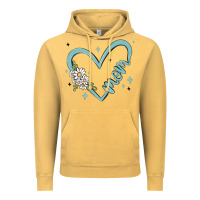 Vintage Mustard mom with heart and flowers Vintage Hoodie - MaliasSmallBusiness