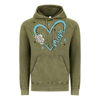 Vintage Olive mom with heart and flowers Vintage Hoodie - MaliasSmallBusiness