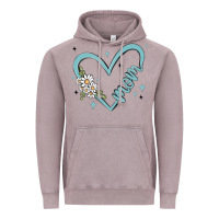 Vintage Zinc mom with heart and flowers Vintage Hoodie - MaliasSmallBusiness