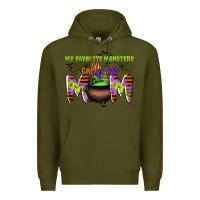 Army Green my favorite monsters calls me mom Premium Hoodie - CowGirlArtShop