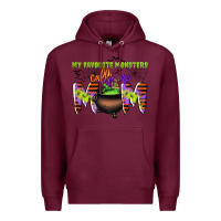 Burgundy my favorite monsters calls me mom Premium Hoodie - CowGirlArtShop