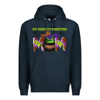 Navy my favorite monsters calls me mom Premium Hoodie - CowGirlArtShop