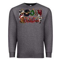 Charcoal Heather mooey christmas Premium Sweatshirt - CowGirlArtShop