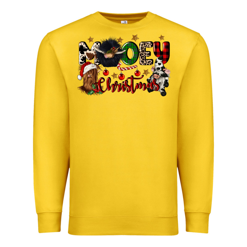 Mooey Christmas Premium Sweatshirt by CowGirlArtShop | Teevron