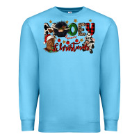 Ocean Blue mooey christmas Premium Sweatshirt - CowGirlArtShop