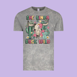 She Kinda Buck Wild Vintage Tee Designed By Maliassmallbusiness