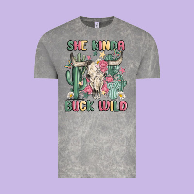 She Kinda Buck Wild Vintage Tee Designed By Maliassmallbusiness