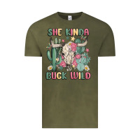 Vintage Olive she kinda buck wild Vintage Tee - MaliasSmallBusiness