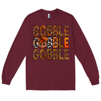 Burgundy western gobble with turkey bbs Long Sleeve Tee - BundleAndBundleShop