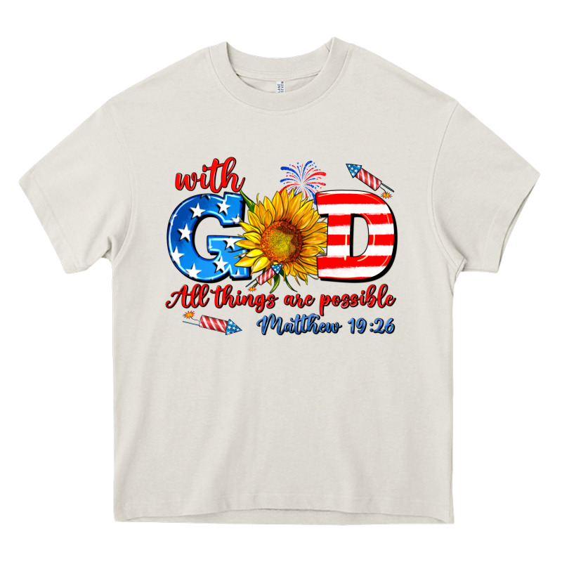 With God All Things Are Possible Usa Heavy Core Tee by AdoDesignShop | Teevron