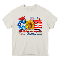 Cream with god all things are possible usa Heavy Core Tee - AdoDesignShop