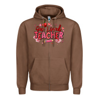 Chestnut one loved teacher afro messy bun Zipper Hoodie - texasbilliewilder