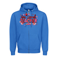True Royal one loved teacher afro messy bun Zipper Hoodie - texasbilliewilder