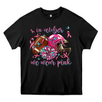Black in october we wear pink football Heavy Core Tee - AdoDesignShop