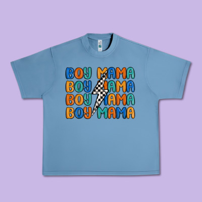 Boy Mama Lightning Bolt Urban Heavy Tee Designed By Maliassmallbusiness