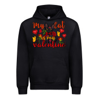 Black my cat is my valentine valentine's day Urban Hoodie - FaDigitalArtStudio