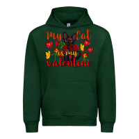 Forest Green my cat is my valentine valentine's day Urban Hoodie - FaDigitalArtStudio