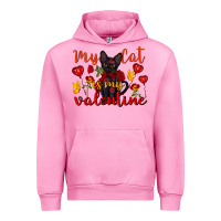 Fuchsia Pink my cat is my valentine valentine's day Urban Hoodie - FaDigitalArtStudio