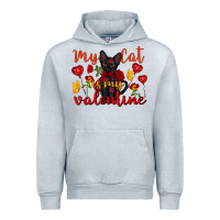 Heather Grey my cat is my valentine valentine's day Urban Hoodie - FaDigitalArtStudio