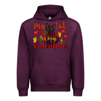Mauve Wine my cat is my valentine valentine's day Urban Hoodie - FaDigitalArtStudio