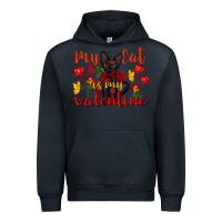 Navy my cat is my valentine valentine's day Urban Hoodie - FaDigitalArtStudio