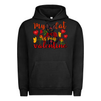 Pigment Black my cat is my valentine valentine's day Urban Hoodie - FaDigitalArtStudio