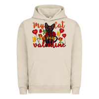 Pigment French Oak my cat is my valentine valentine's day Urban Hoodie - FaDigitalArtStudio