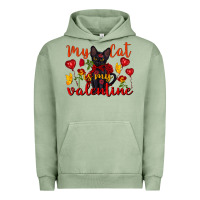 Pigment Oil Green my cat is my valentine valentine's day Urban Hoodie - FaDigitalArtStudio